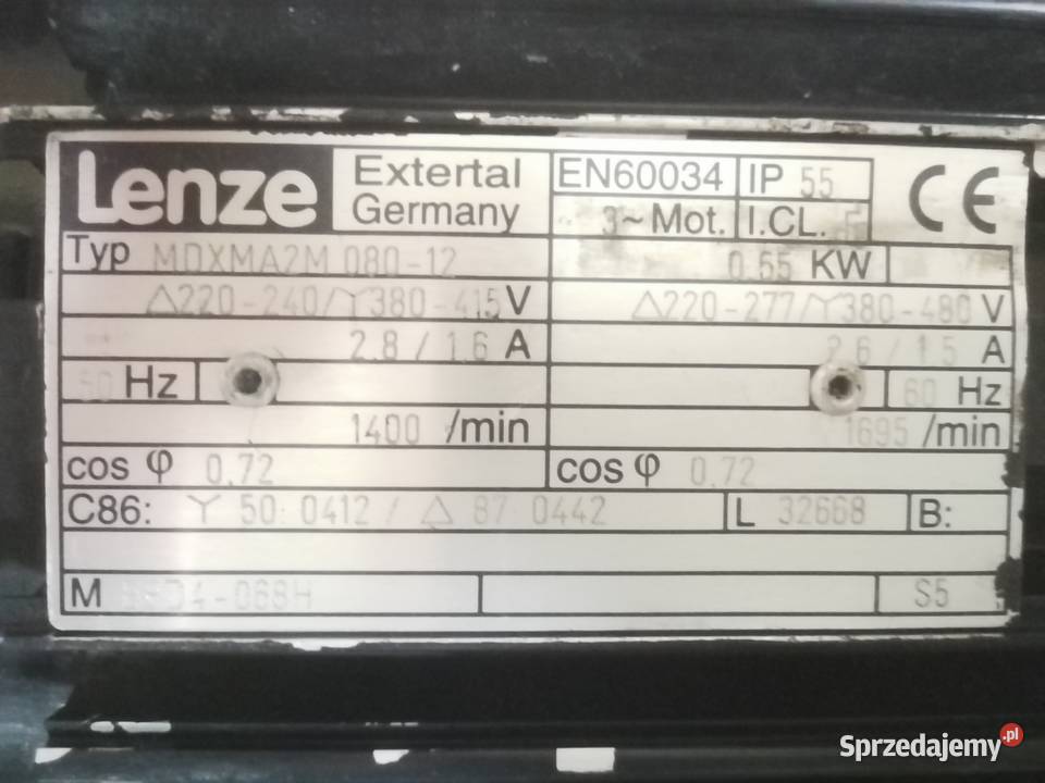 Motoreduktor LENZE MDXMA2M 08012 z hamulcem i świętokrzyskie Kazimierza Wielka