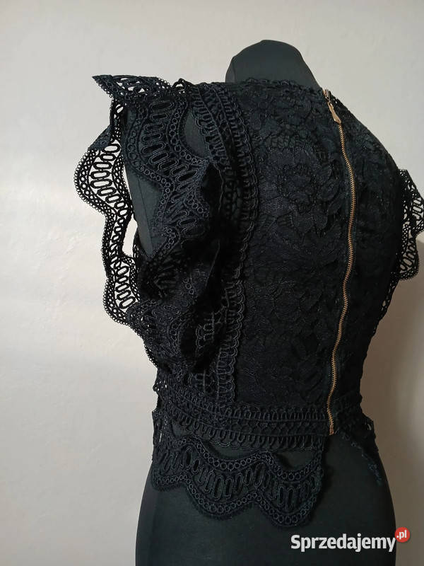 Ażurowy czarny topbluzka damskarozmiar Sxs Topy i koszulki Kielce sprzedam