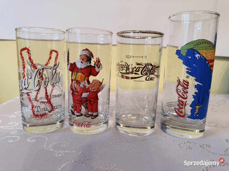 Szklanki CocaCola z logo Zestaw Mikołaja Retro Czerwionka-Leszczyny sprzedam