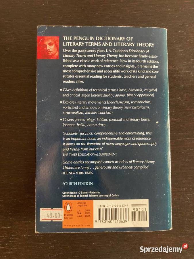 JA Cuddon Penguin Dictionary of Literary Terms Elbląg sprzedam
