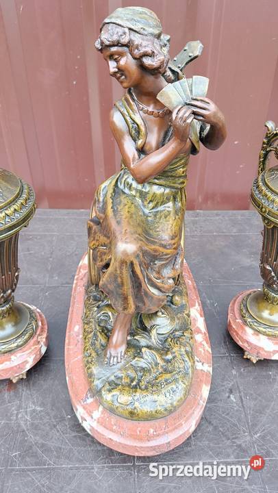 Piękny zegar kominkowy z wazonami Francja XIX Antyki podkarpackie Jasło sprzedam