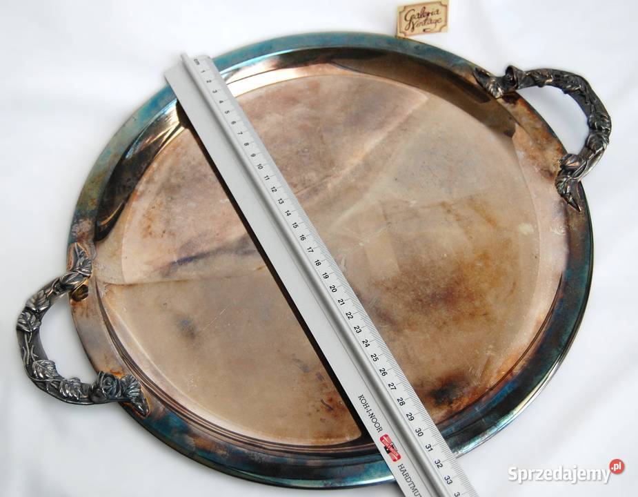 Nowa taca posrebrzana platerowana srebrem Hefra Lublin