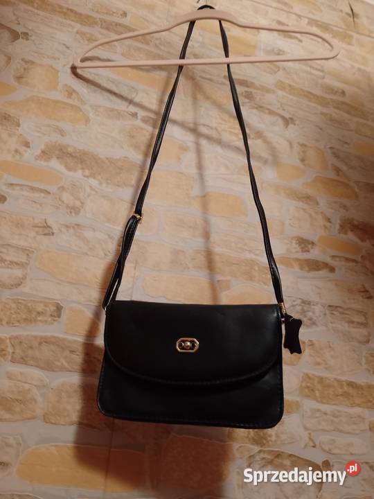 Real Leather Skórzana torebka na ramię z Londynu czarny Torby i torebki małopolskie Kraków