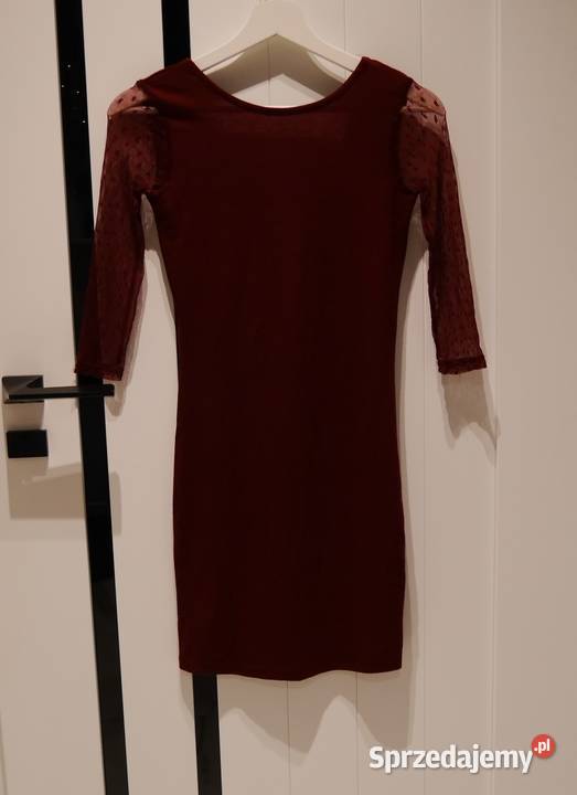 Terranova śliczna bordowa sukienka koronka 34 XS Rozmiar 34(XS) Wrocław