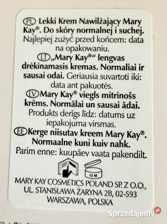 Nowy zestaw Mary Kay cera normalna sucha plus Warszawa