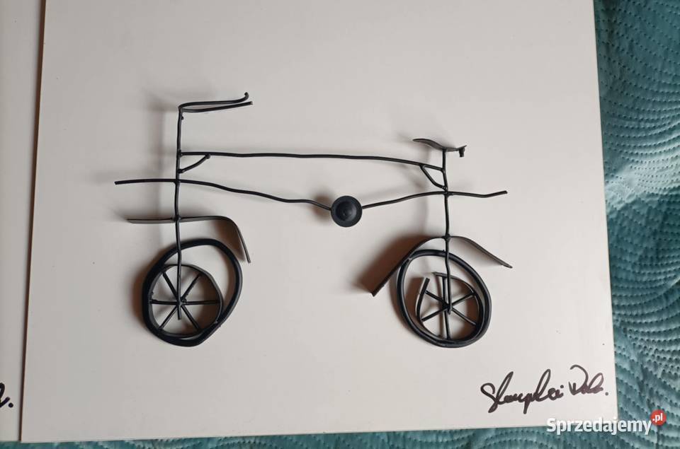 Rowerki ręcznie wykonane z metalu na płycie Figurki i rzeźby Radom sprzedam