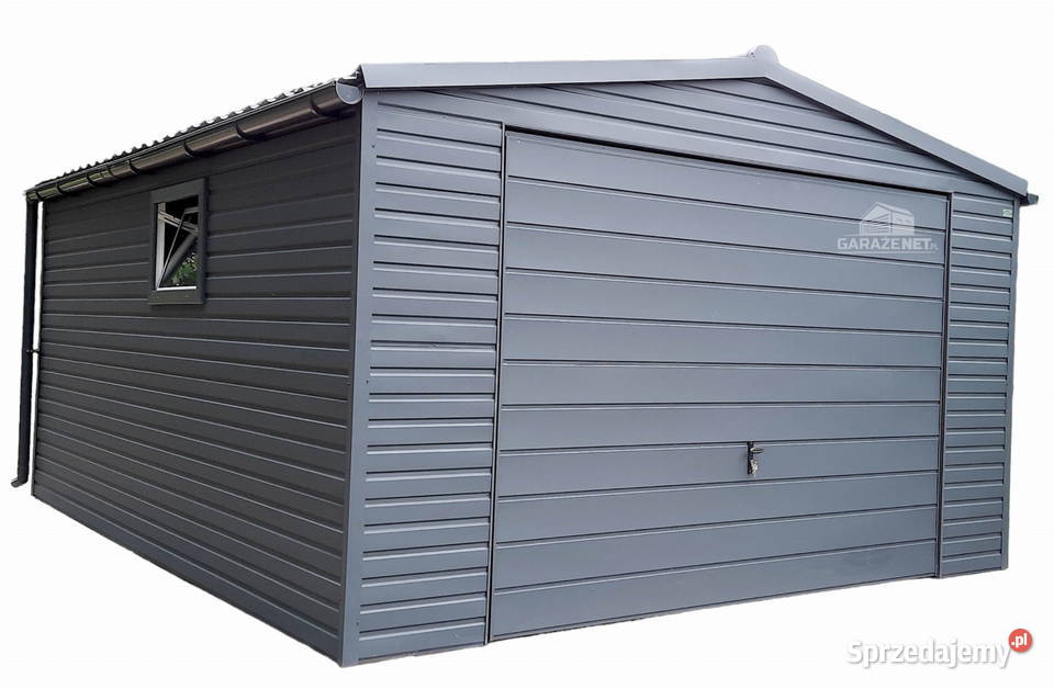 GARAŻ BLASZANY 5m x 6m DWUSPAD BRAMA UCHYLNA Łapanów