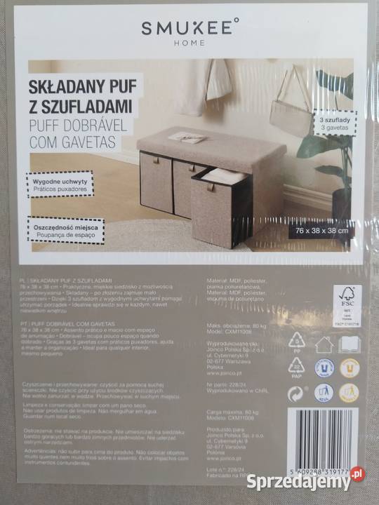 NAJTANIEJ Składany Puf Ze Schowkami 3 Szufladami śląskie Zabrze