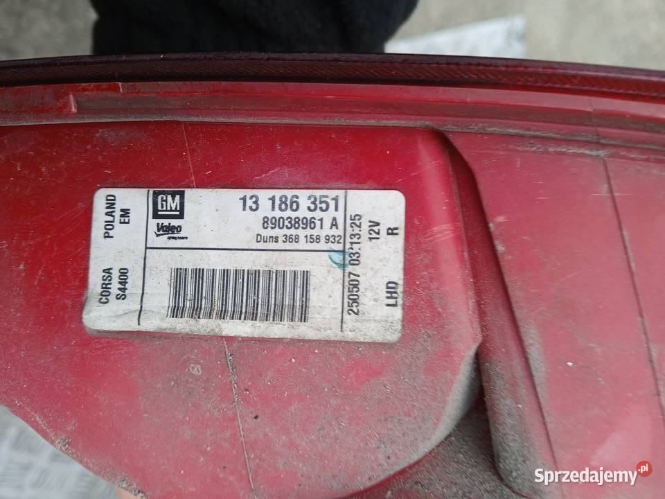 Lampa prawa tylna Opel Corsa D 4 EU 3D 0611r Radłów sprzedam