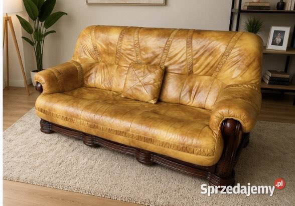Kanapa skórzana 3osobowa 130x230 skóra naturalna sprzedam