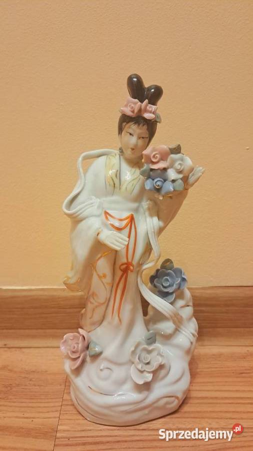 Chińska Porcelanowa Figurka Gejszy Vintage Świecie