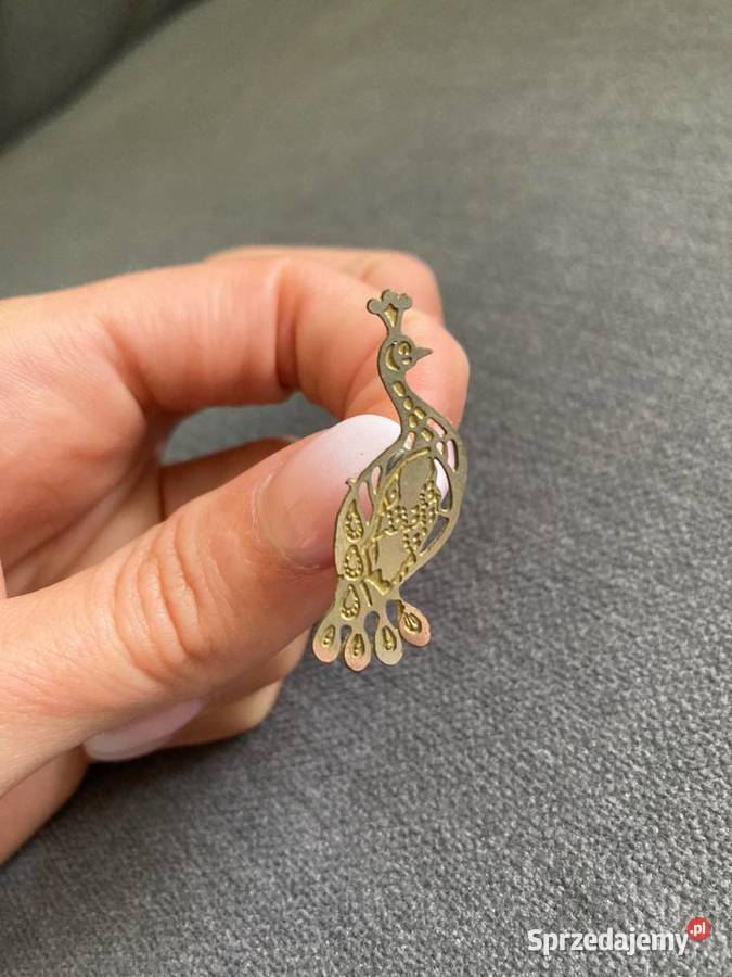 Unikatowe kolczyki vintage pawie Jeżowe