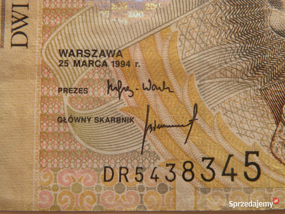 Banknot 200 1994r RADAR małopolskie Andrychów sprzedam