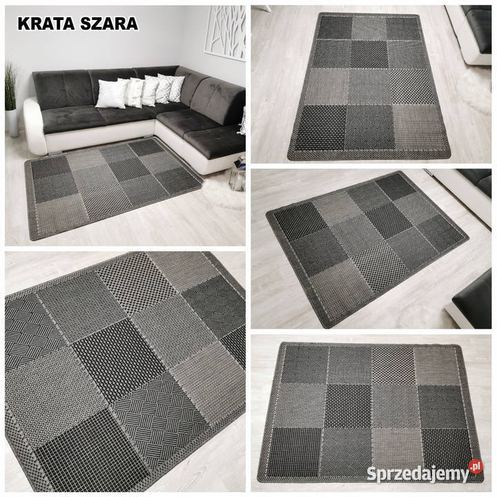 DYWAN SZNURKOWY SIZAL 120X170 KRATA SZARA szary Warszawa