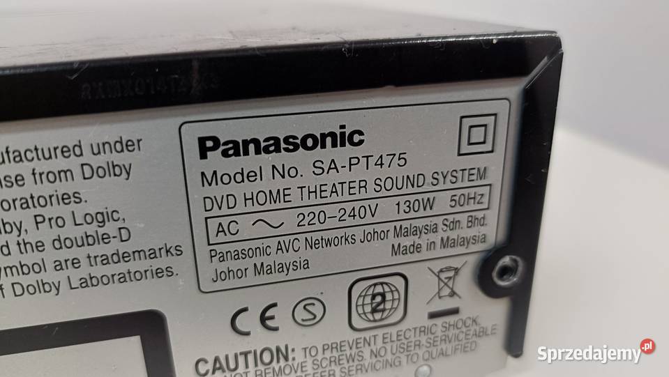 PANASONIC SAPT475 Amplituner z DVD Bez pilota i Poznań