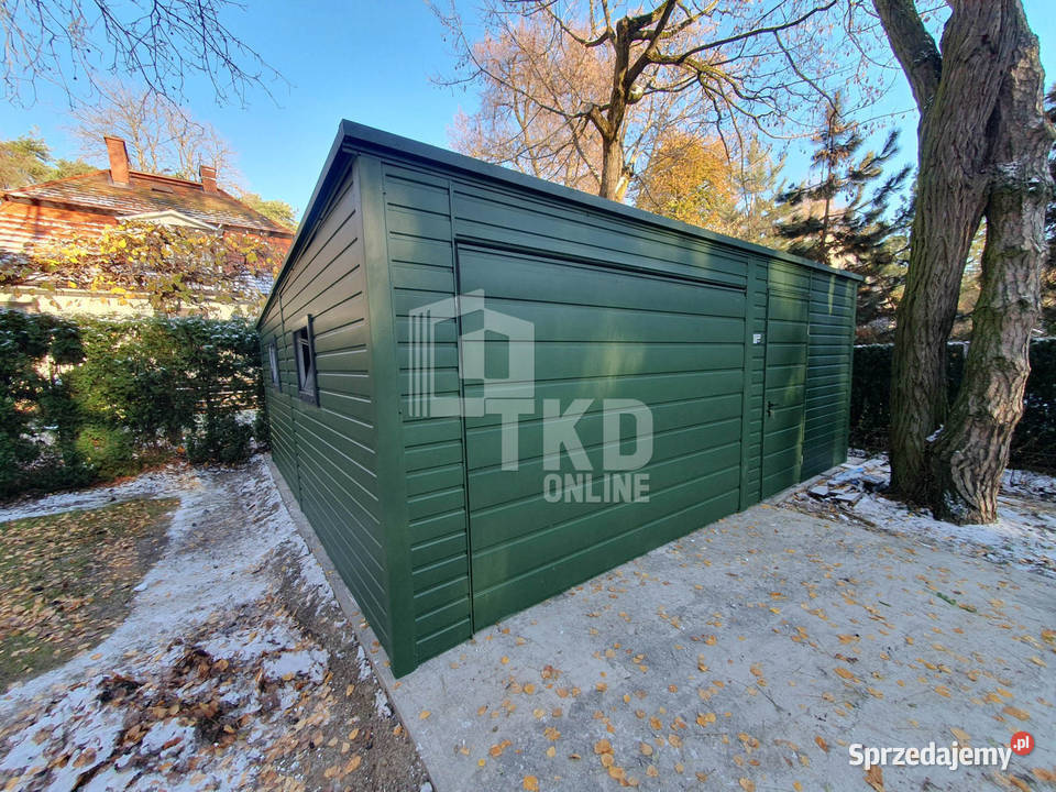 Garaż Blaszany 55x6 Brama drzwi 2x okno zielony 33m2 warmińsko-mazurskie Olsztyn