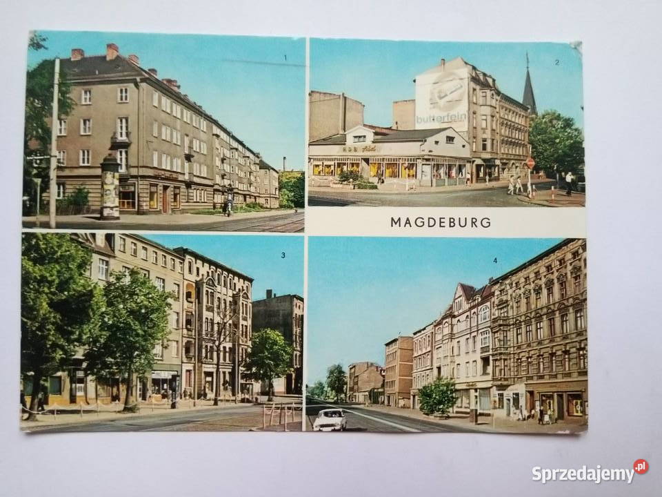 Pocztówka Magdeburg z 1980r Znaczek Dąbrowa Górnicza