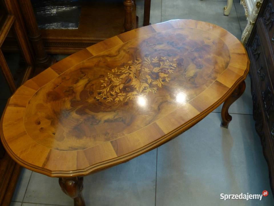 Wspaniały intarsjowany stolik ludwikowskisklep sprzedam