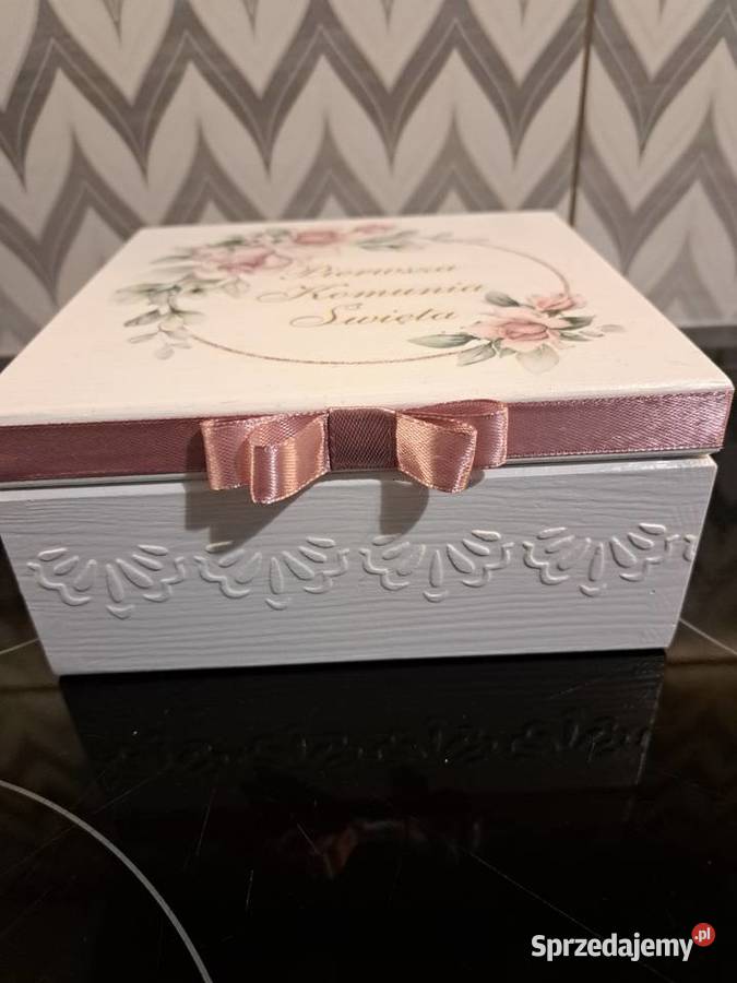 Szkatułka komunijna róże handmade Kędzierzyn-Koźle