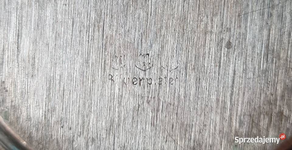 Stara metalowa sygnowana platerowana taca tacka Pozostałe Dąbrowa Górnicza