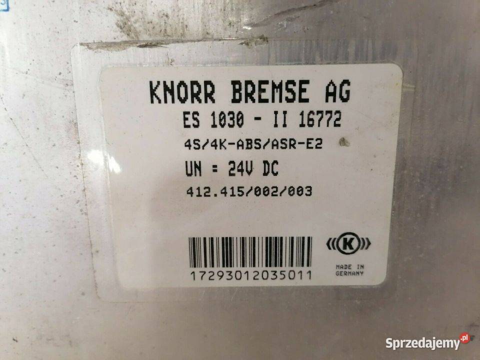 Sterownik ABS Knorr MAN F90 ES 1030II 16772 Układ ABS i ESP