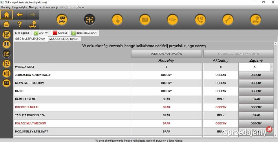 KABEL Interfejs RENAULT CAN CLIP 2023 Reprog Ołpiny