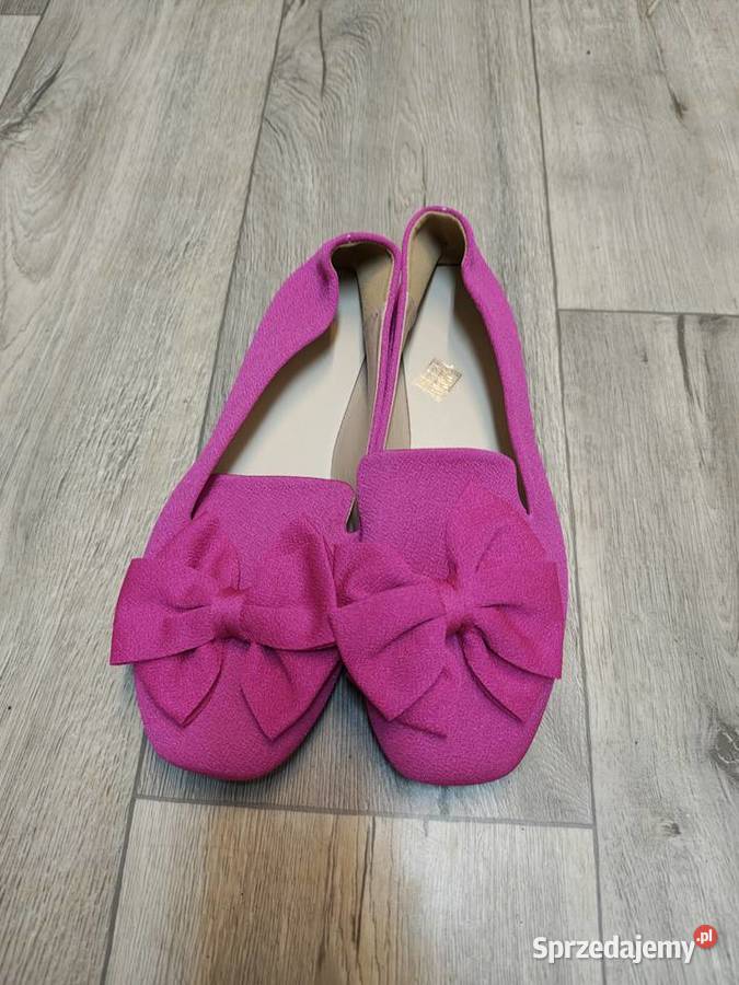 43 Różowe letnie mokasyny baleriny z kokardą małopolskie Kraków sprzedam