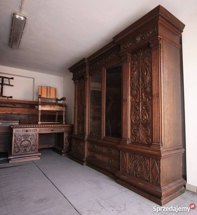 Rarytas Neorenesansowy komplet gabinetowy z 1905 dolnośląskie sprzedam