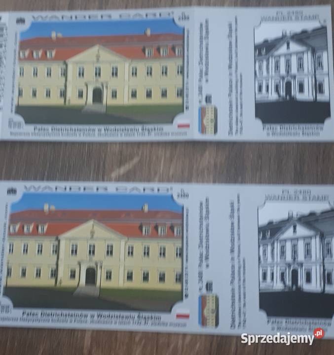 dwa bilety do Pałacu Dietrichsteinów w Wodzisławiu śląskim.