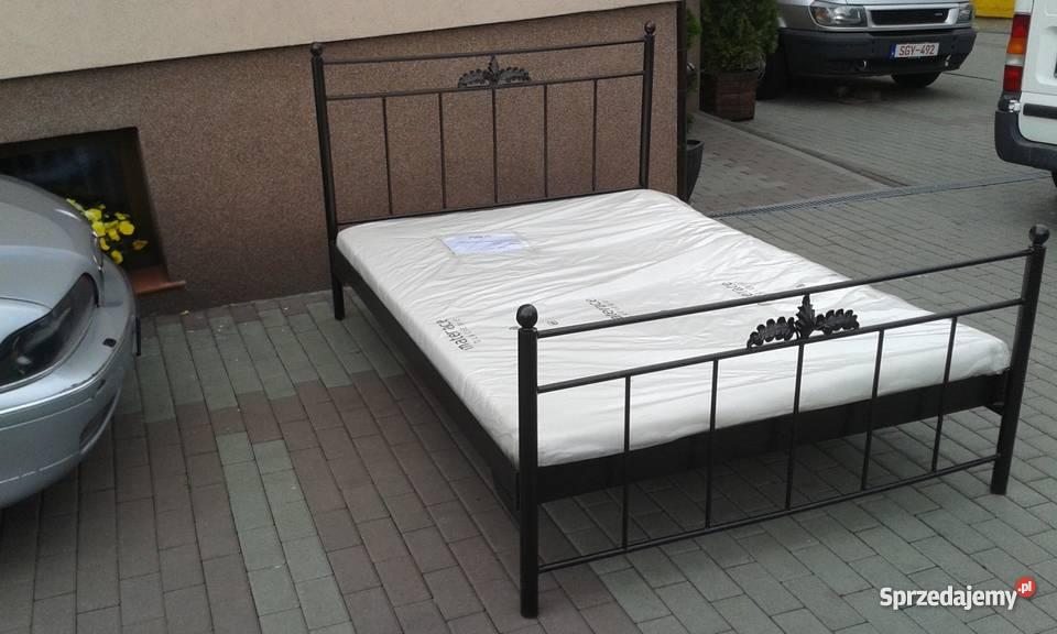 ŁÓŻKO KUTE METALOWE 140X200MATERAC 140cm Kępno