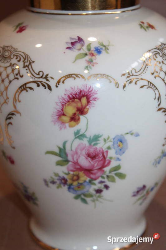 Porcelanowa amfora w kwiaty wys 27 472 Szczecin