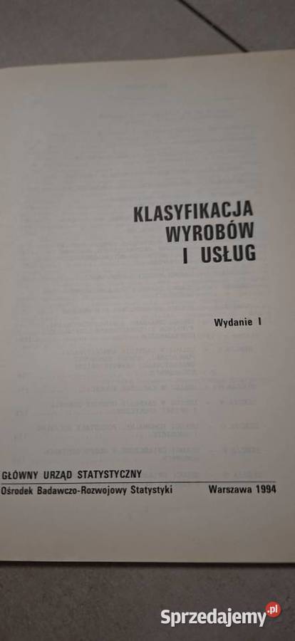 Klasyfikacja Wyrobów i Usług 1 wydanie Warszawa Łęczyca