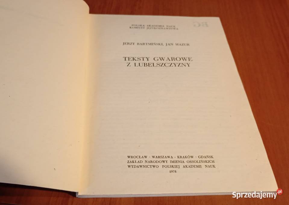 Teksty gwarowe z Lubelszczyzny Jerzy Bartmiński język polski pomorskie Gdańsk