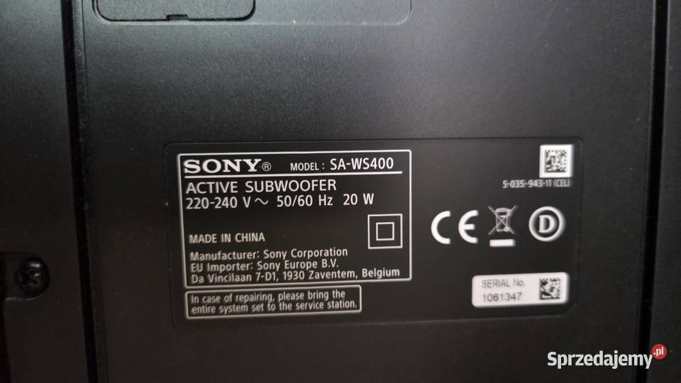 Syndyk sprzeda prawo własności do Soundbar Sony pomorskie Gdańsk sprzedam