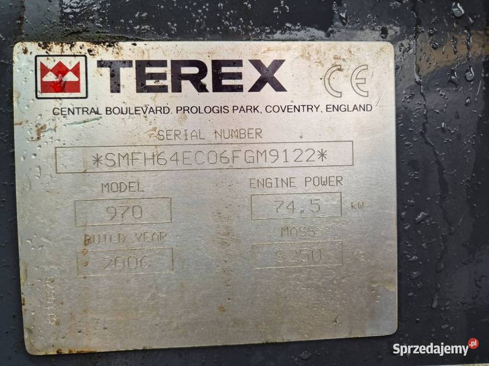 Koparko ladowarka Kolowa Terex 970Elite Rok produkcji 2006 Koparko ładowarki Warszawa