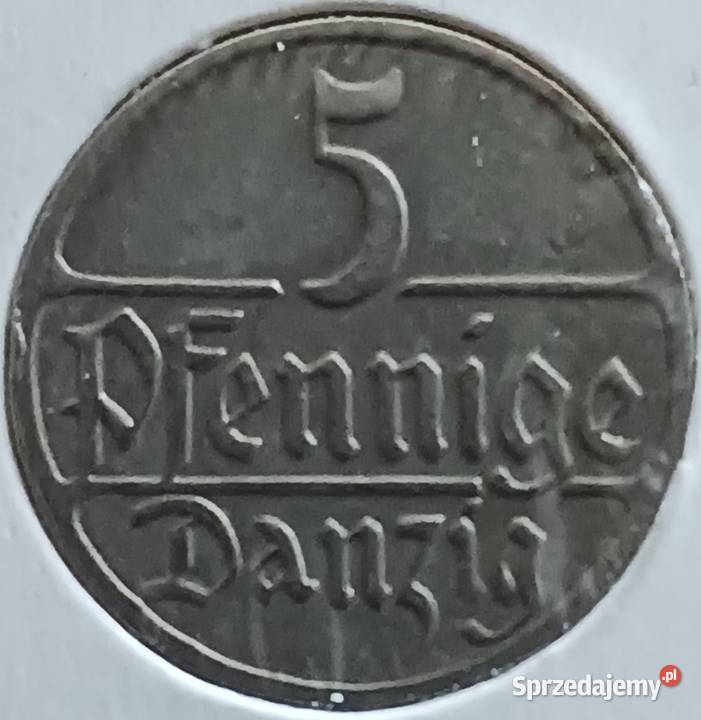 5 Fenigów Wolne Miasto Gdańsk 1928 r Rzadkość Konin