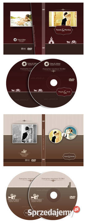 Nadruki na płyty DVD 1 BLU RAY Okładki Ślub małopolskie Kraków