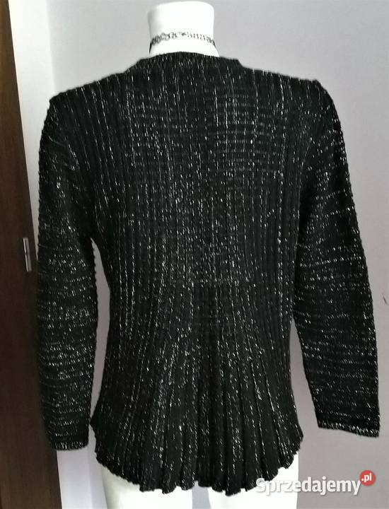Czarny sweter przeplatany srebrną nitką Ellie czarny Krosno sprzedam