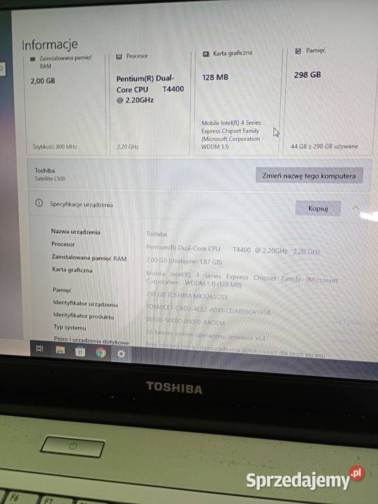 Toshiba 156 Pentium Dual Core PCU ram 2GB dysk zachodniopomorskie Szczecin
