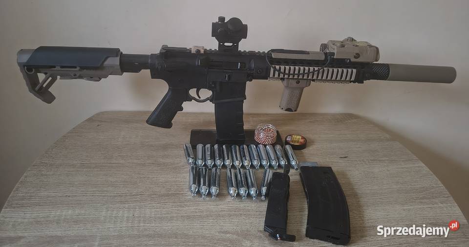 Karabinek AR15 na CO2 kulki BB 45 mm Gdańsk
