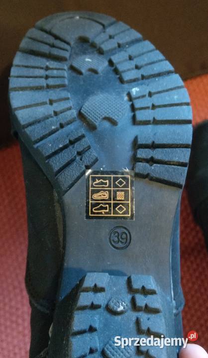 Czarne skórzane botki obcas rozmiar 39 wkładka Warszawa