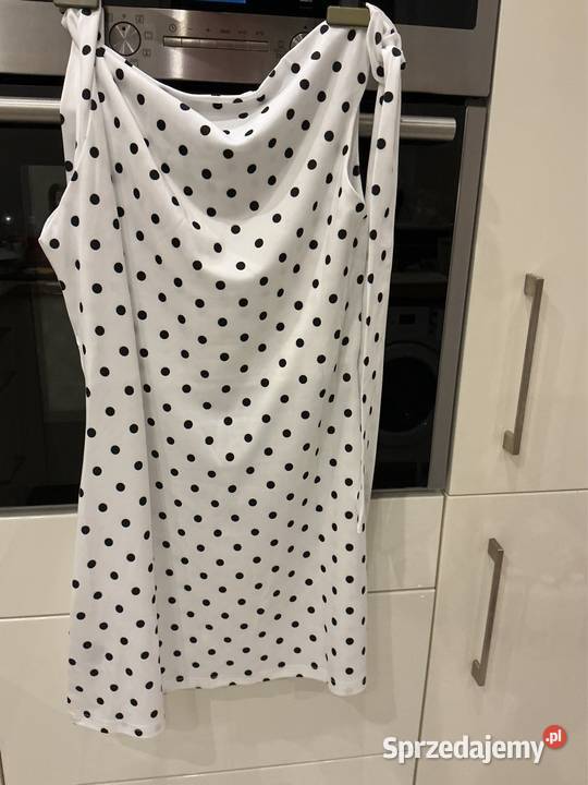 Mini Sukienka Biała w Grochy L Nowa lubuskie Nowa Sól