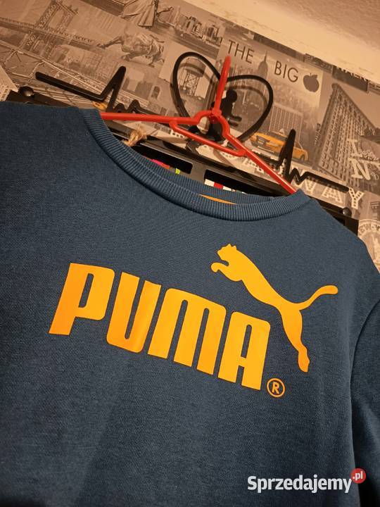 Granatowa Bluza Bawełniana Puma Logo Streetwear podlaskie Suwałki
