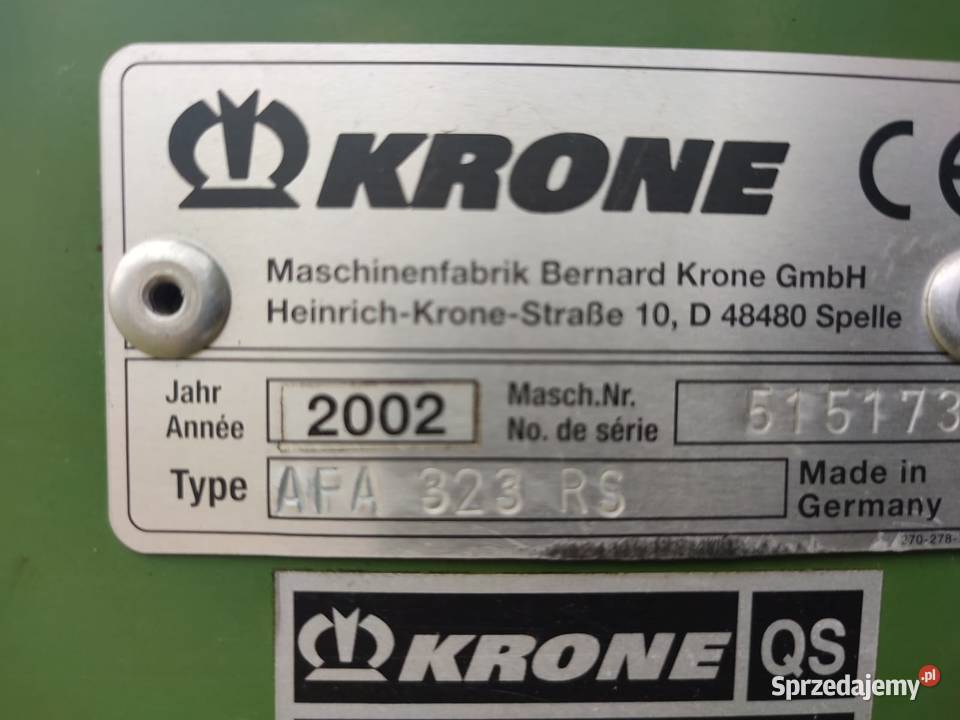 Kosiarka dyskowa czołowa KRONE AFA 323 RS kuhn Przemęt