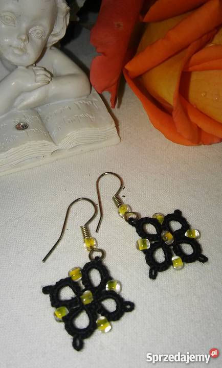 Kolczyki Frywolitkowe Wiśniowa