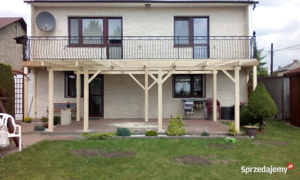 Zadaszenie Wiata Taras 35x7 dach PCV gont Smolice