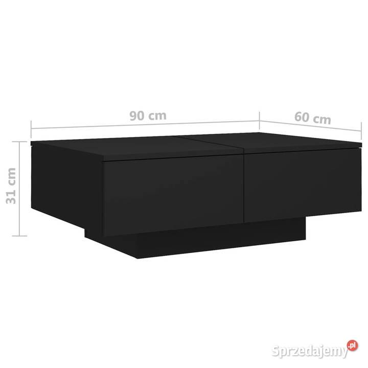 Stolik kawowy czarny 90x60x31 materiał Warszawa
