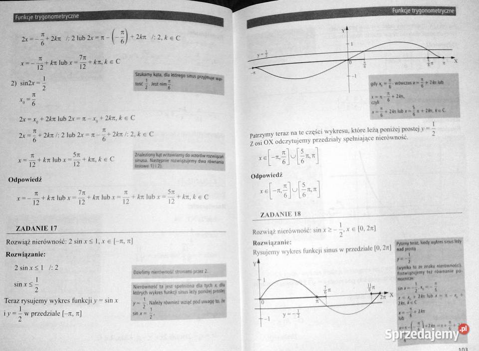 Matematyka korepetycje Liceum Część 1 Robert miękka lubelskie Chełm sprzedam