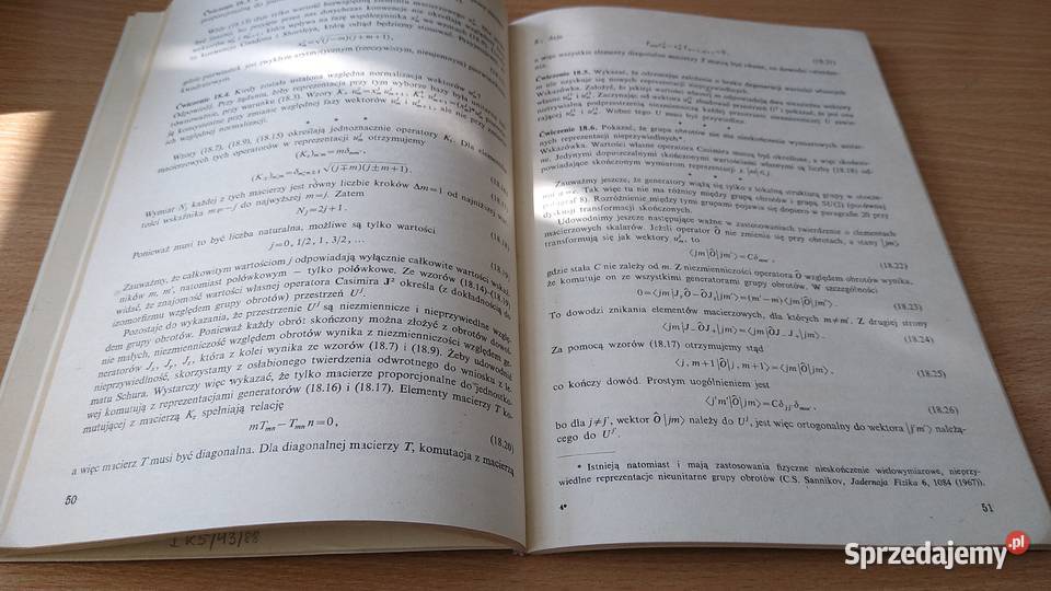 Wykłady o grupie obrotów Kacper Zalewski Książki naukowe i popularnonaukowe pomorskie Gdańsk sprzedam