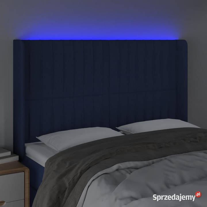 Zagłówek do łóżka z LED niebieski 147x16x118128 Warszawa